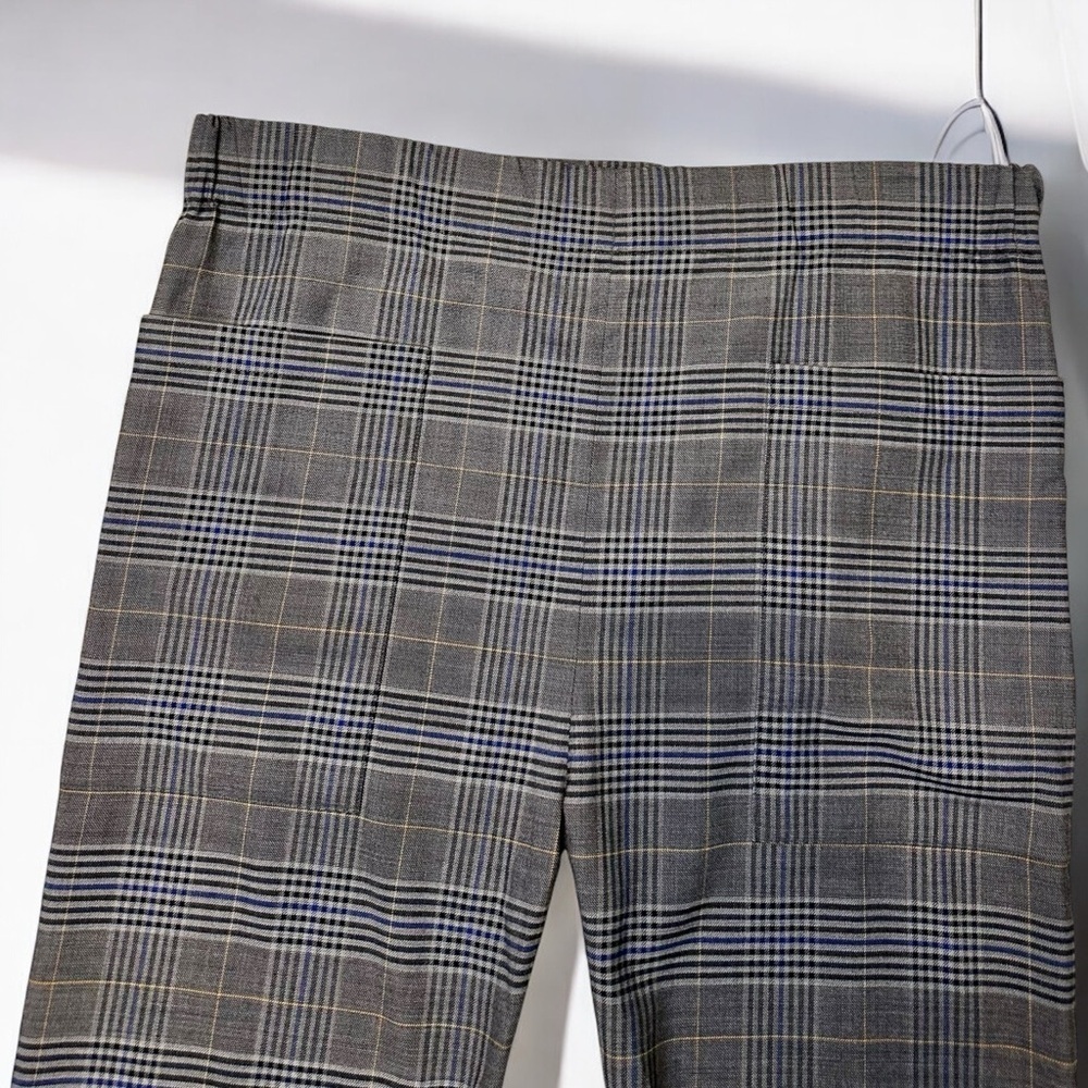 Sea New York ‘Rowan’ Track Pants in Taupe Brown Plaid Virgin Wool-Blend Size 2 - Picture 6 of 16